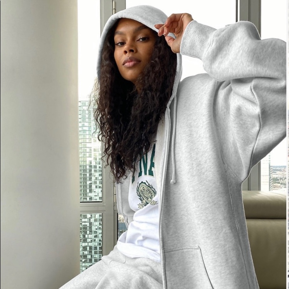 aritzia tna boyfriend zip up hoodie
